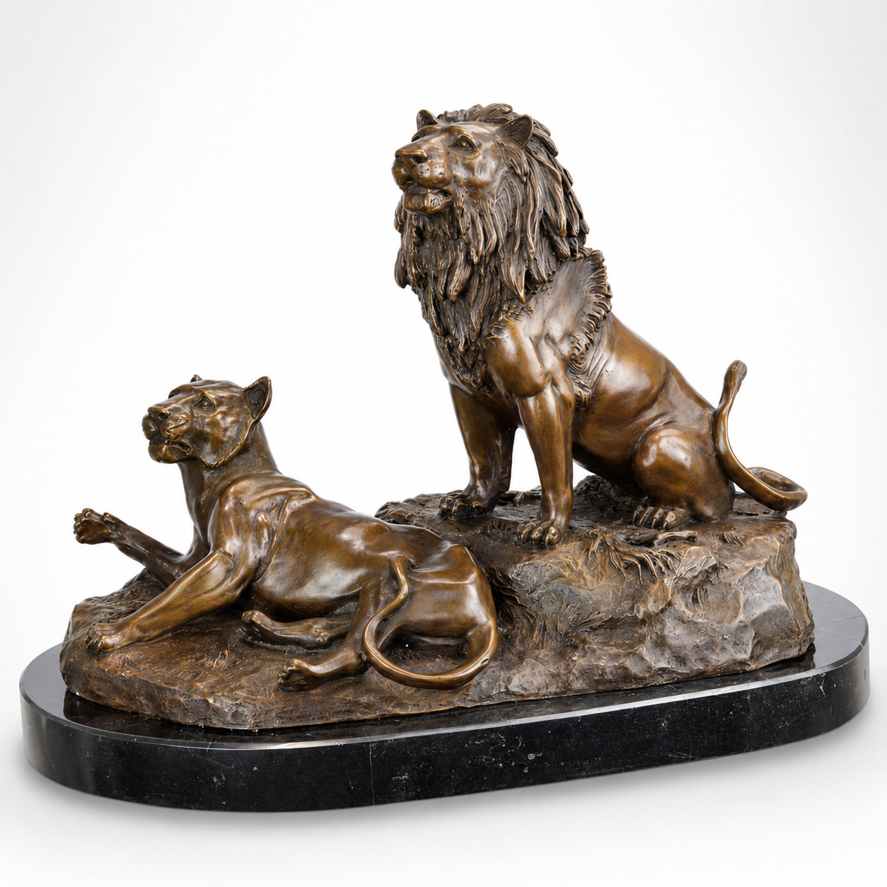 Lion and Lioness | Animal Sculptures | Home Decor | Handcrafted