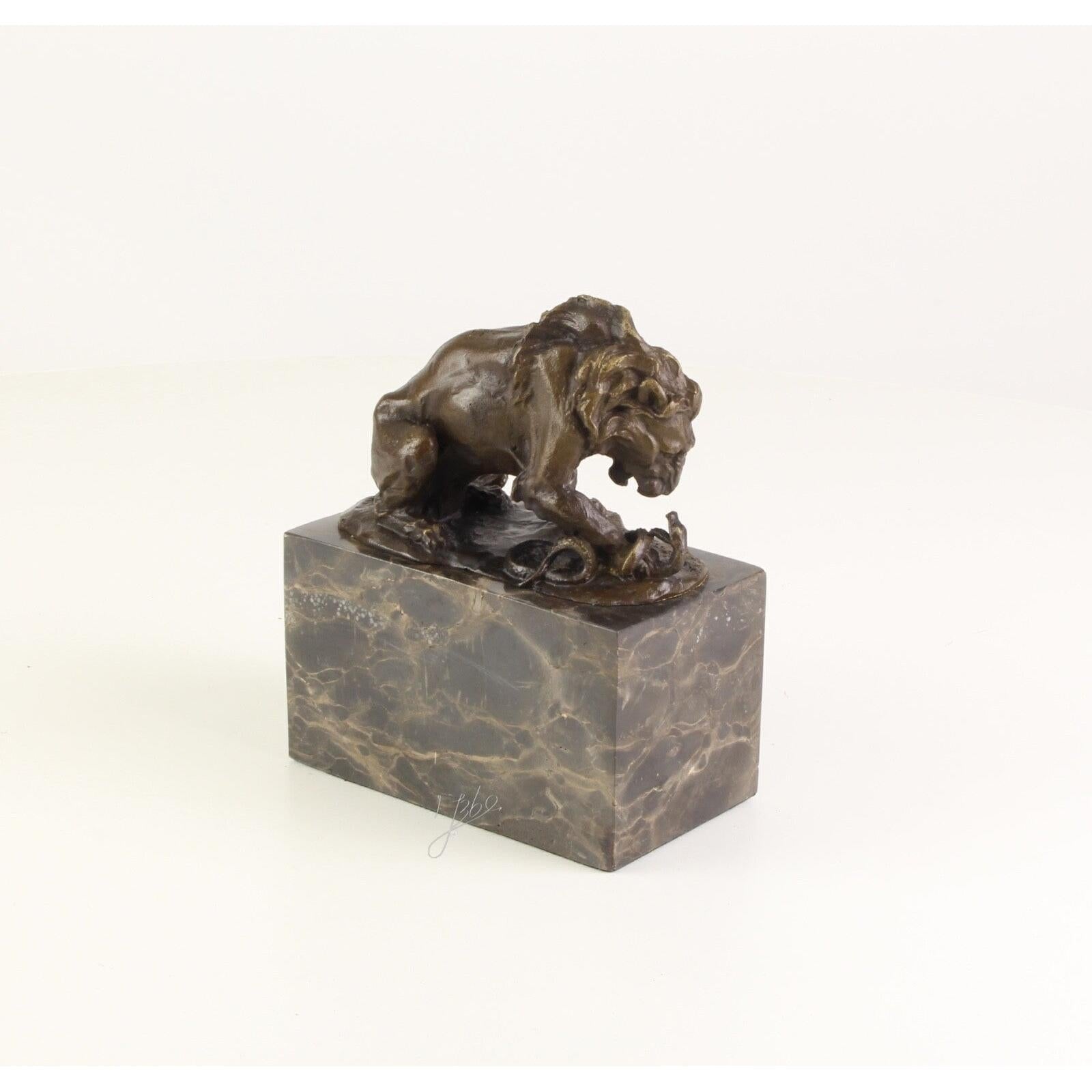 Lion and Serpent | Animal Sculptures | Home Decor | Handcrafted