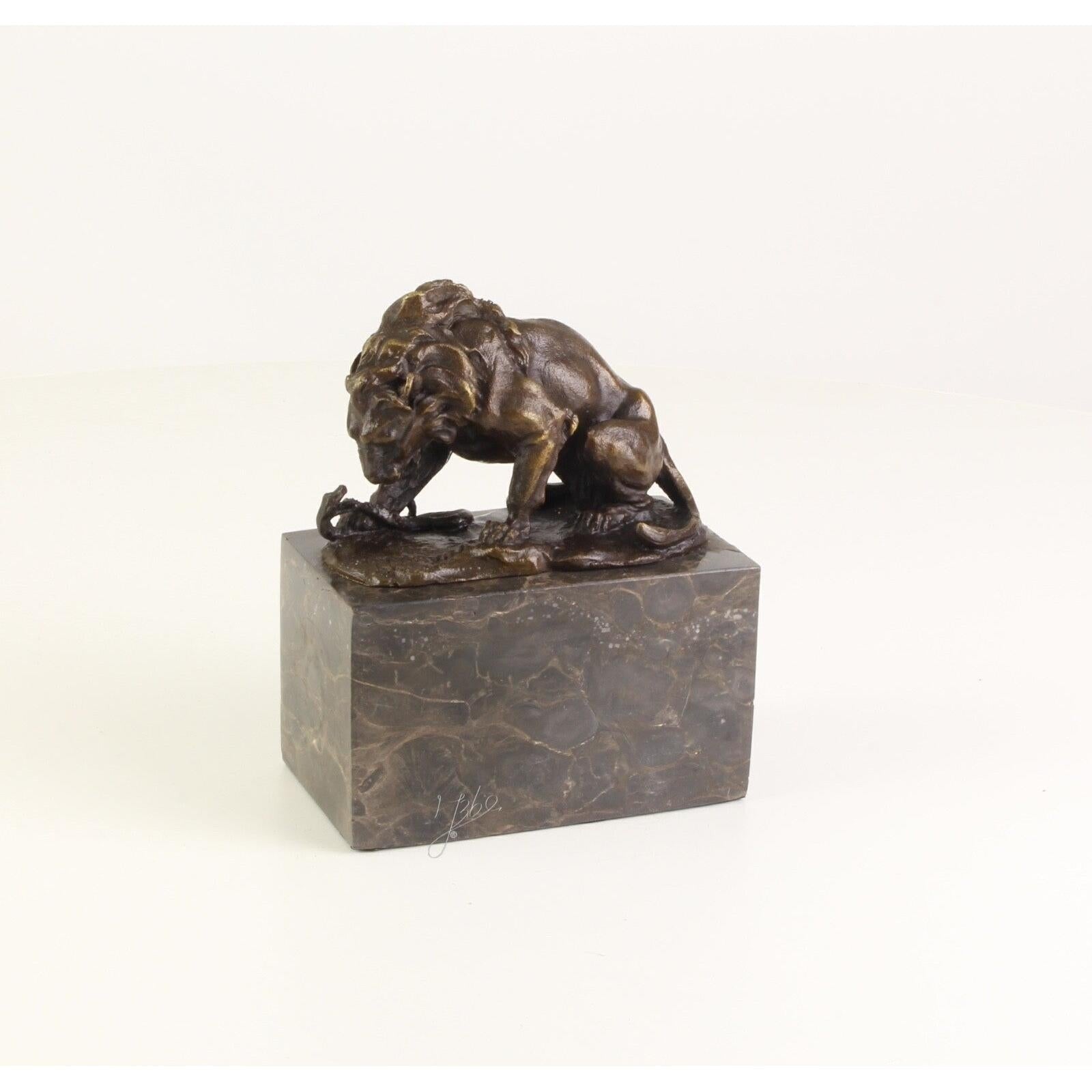 Lion and Serpent | Animal Sculptures | Home Decor | Handcrafted