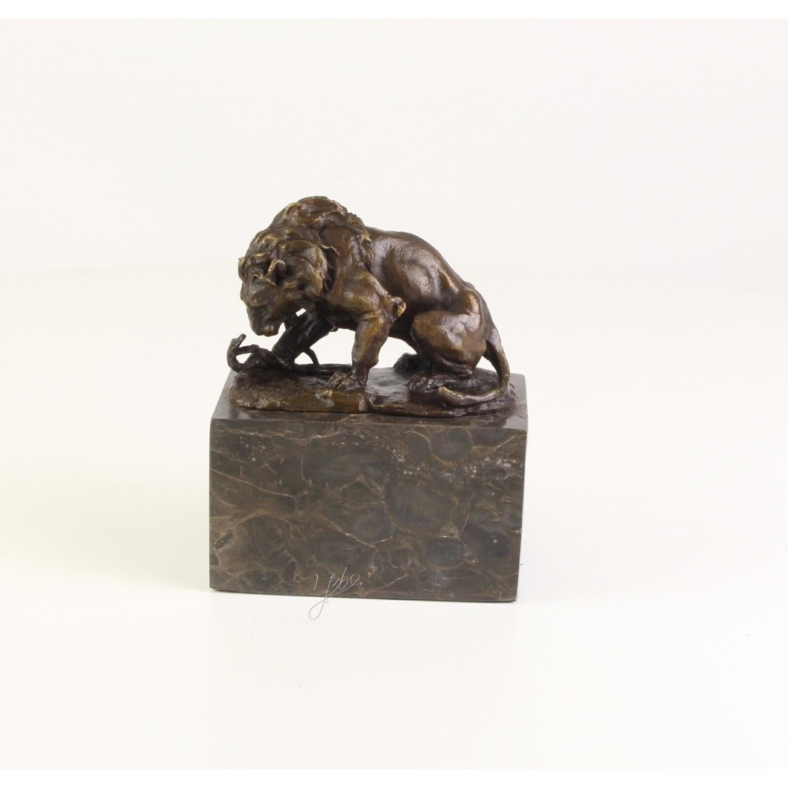 Lion and Serpent | Animal Sculptures | Home Decor | Handcrafted