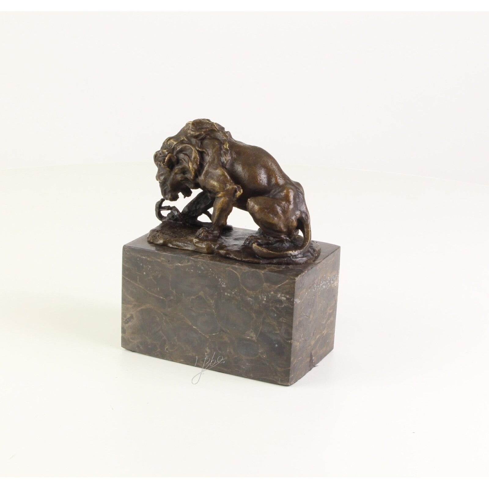 Lion and Serpent | Animal Sculptures | Home Decor | Handcrafted