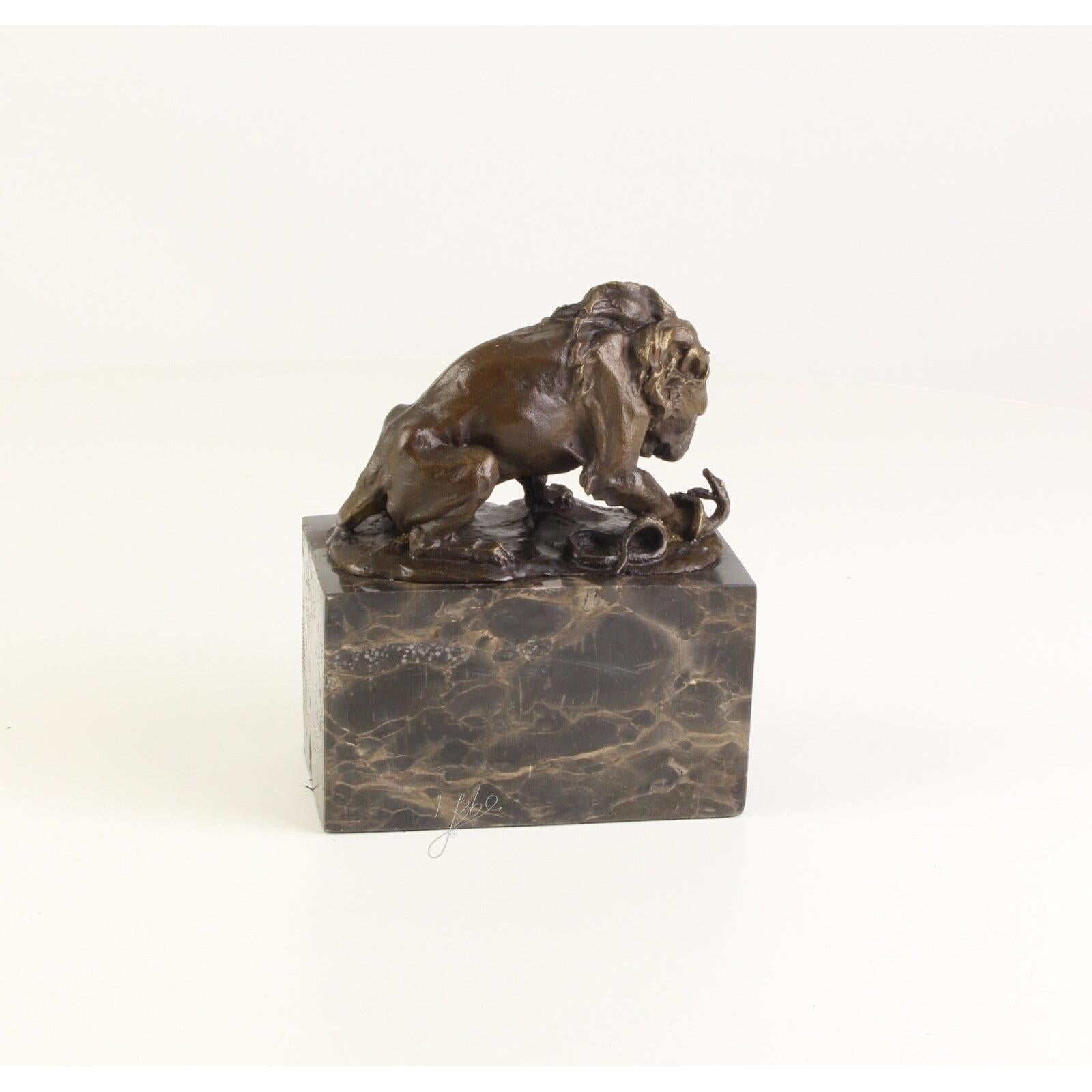 Lion and Serpent | Animal Sculptures | Home Decor | Handcrafted