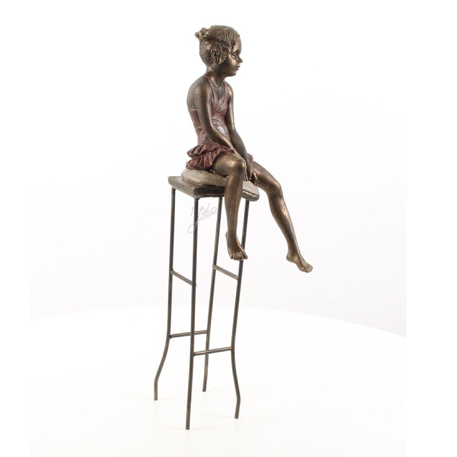 Little Girl Sitting on a Tall Stool | Figurines & Statues