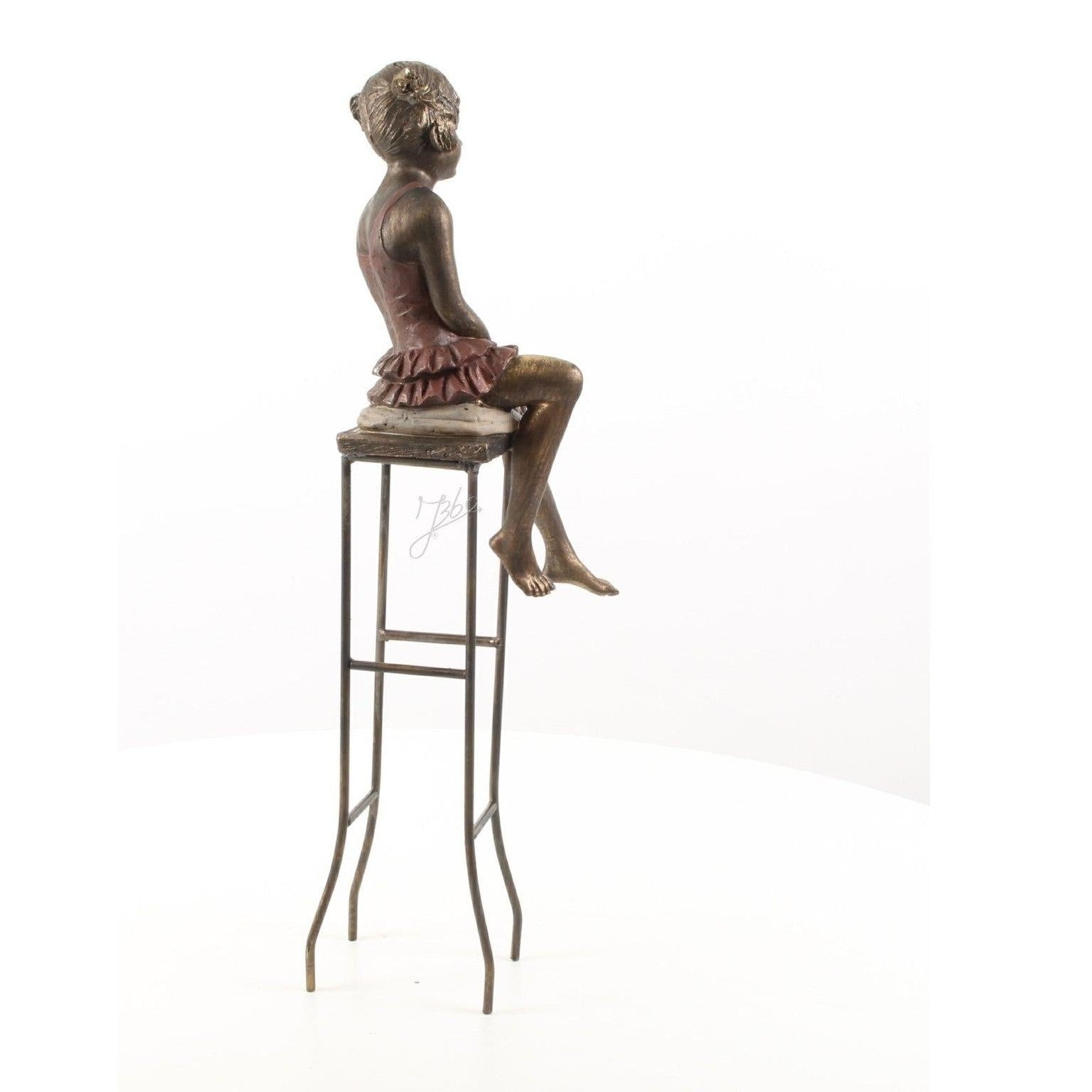 Little Girl Sitting on a Tall Stool | Figurines & Statues