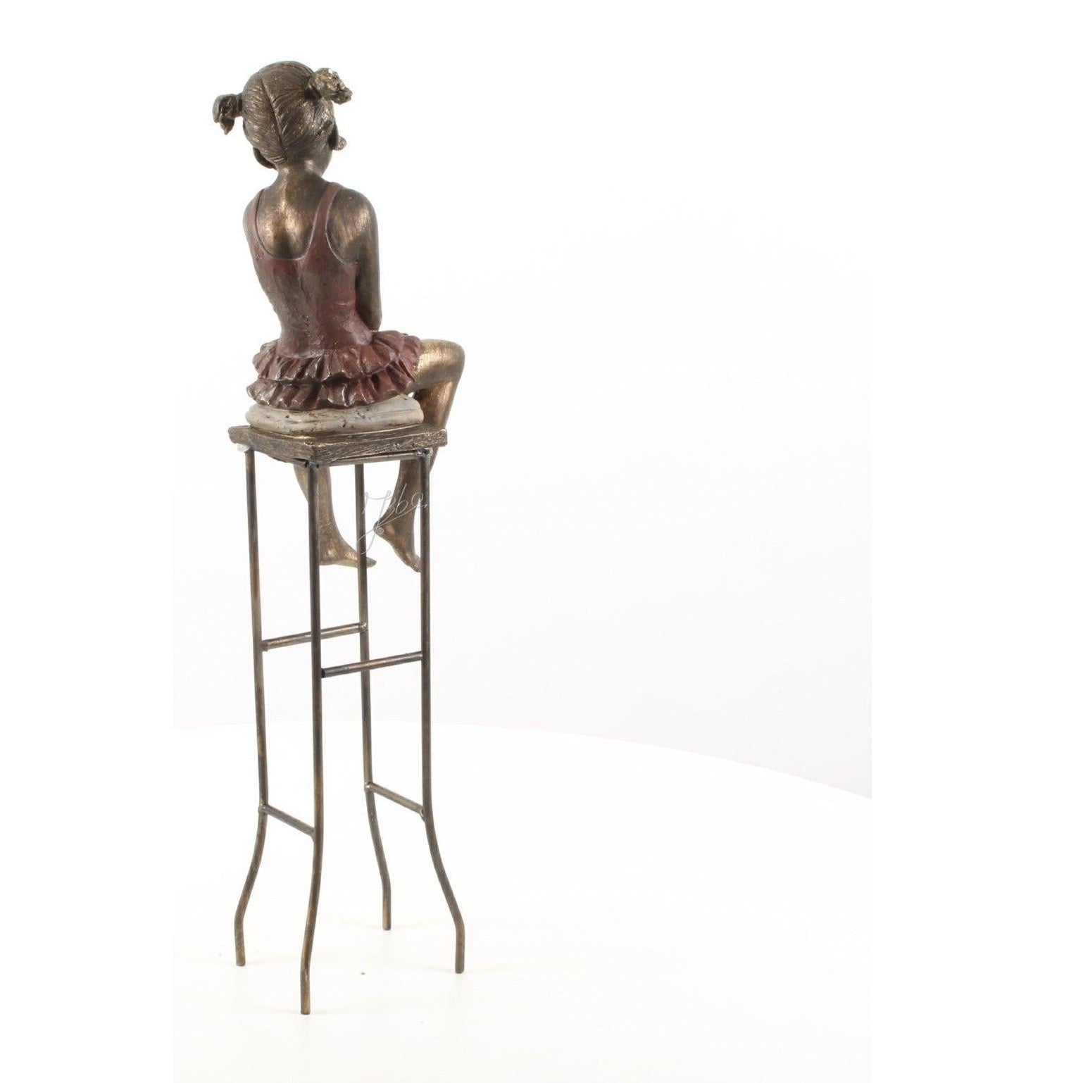 Little Girl Sitting on a Tall Stool | Figurines & Statues