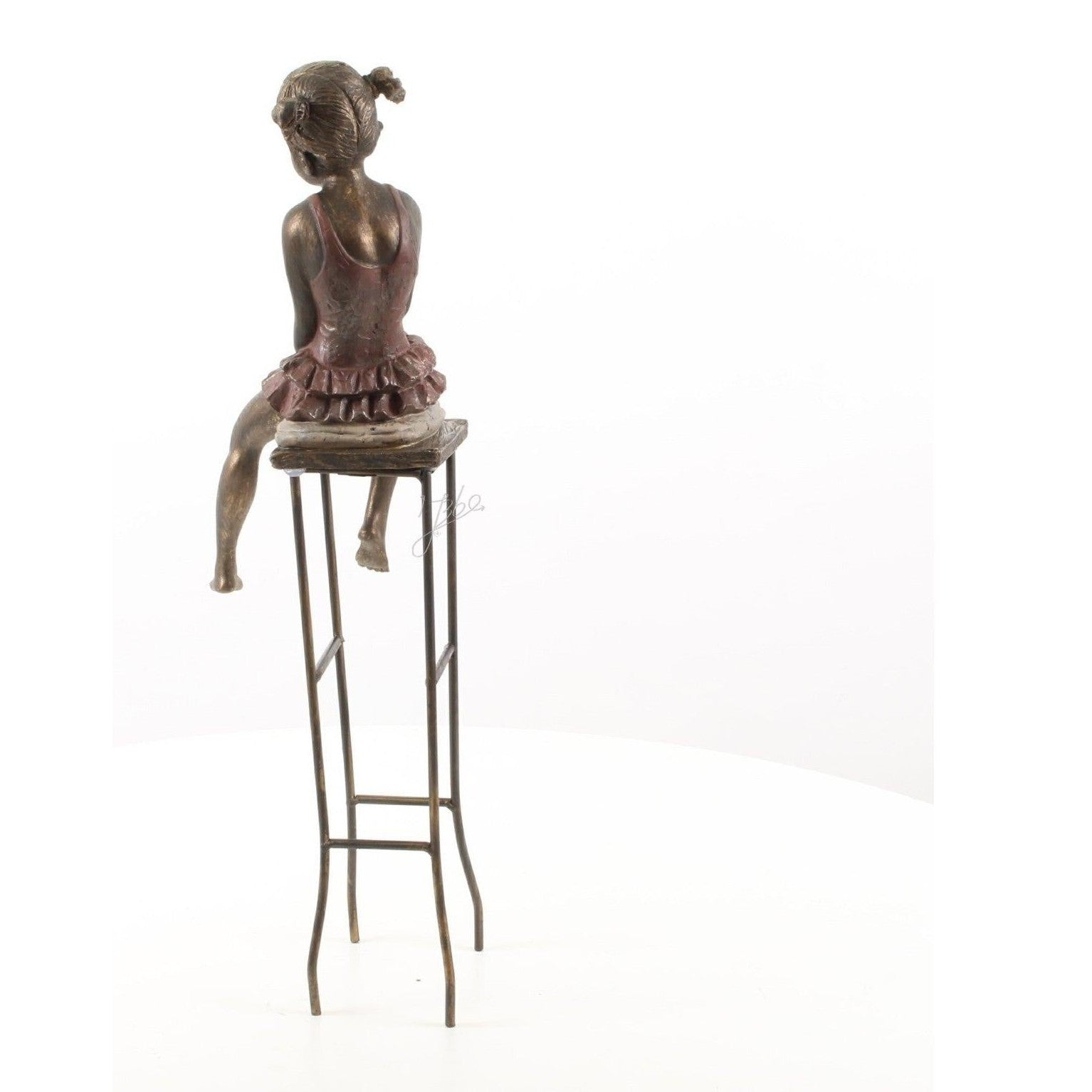 Little Girl Sitting on a Tall Stool | Figurines & Statues