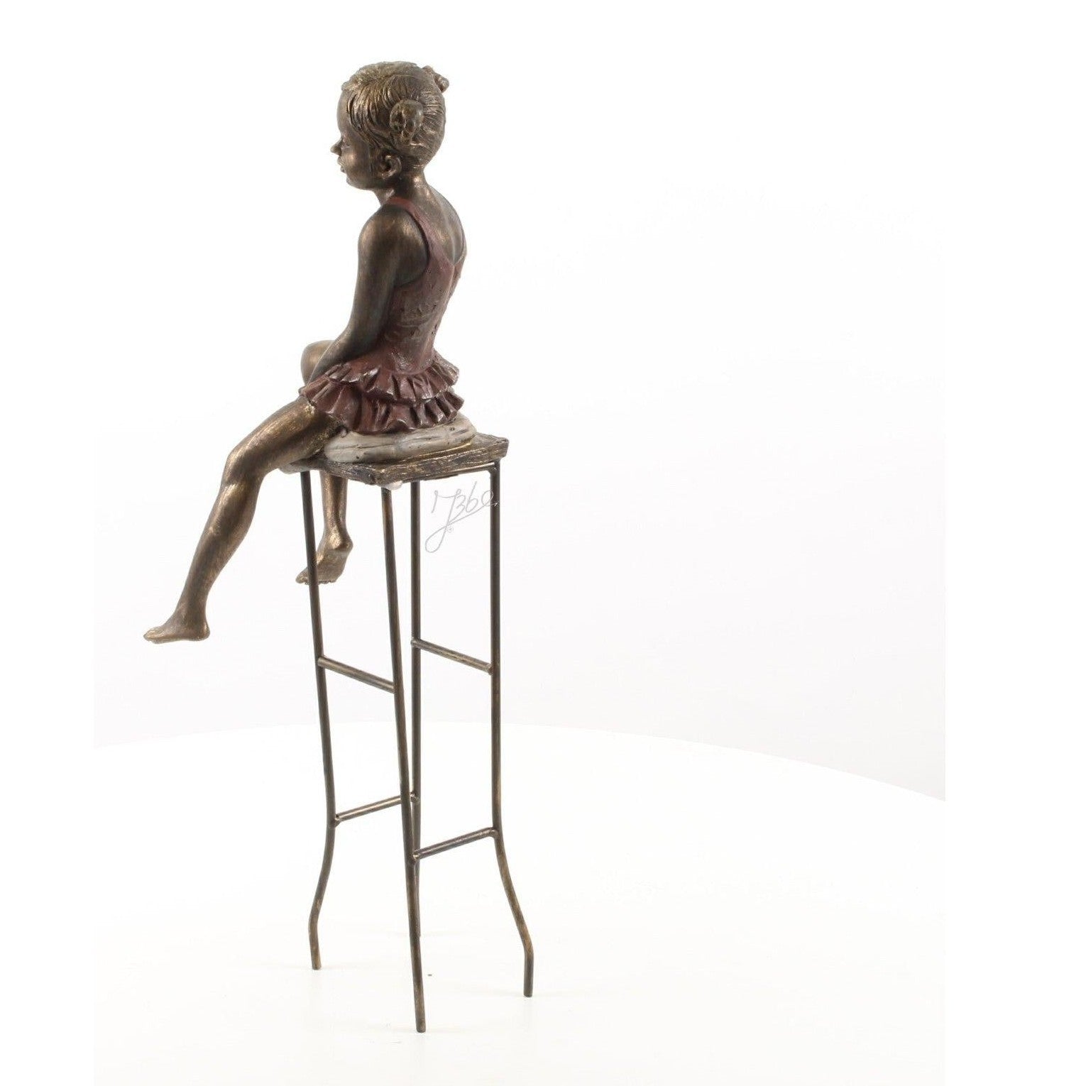 Little Girl Sitting on a Tall Stool | Figurines & Statues