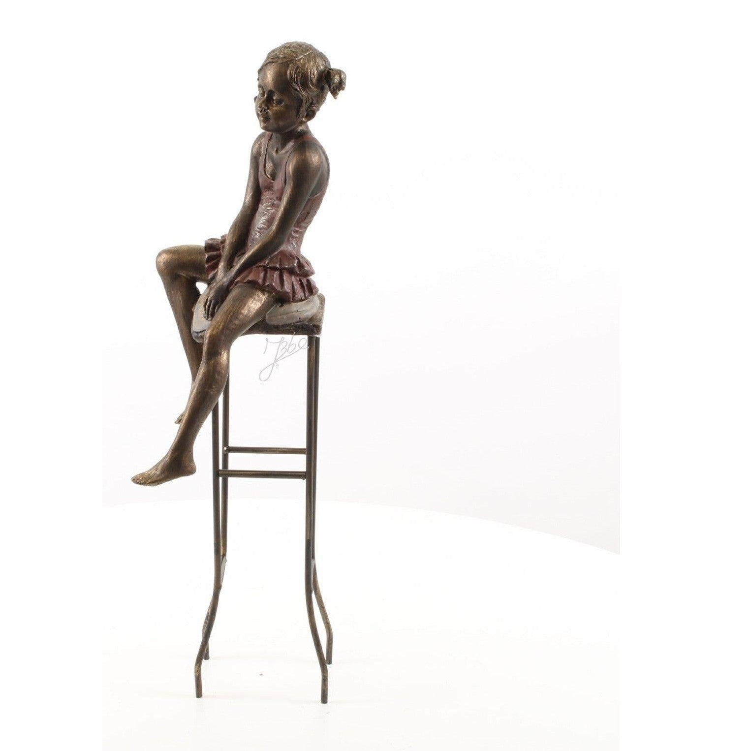 Little Girl Sitting on a Tall Stool | Figurines & Statues