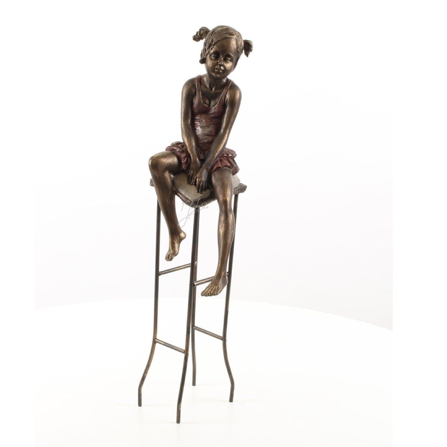 Little Girl Sitting on a Tall Stool | Figurines & Statues