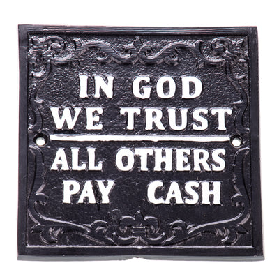 In God We Trust Sign | Handcrafted Cast Iron Decor | Gift Idea