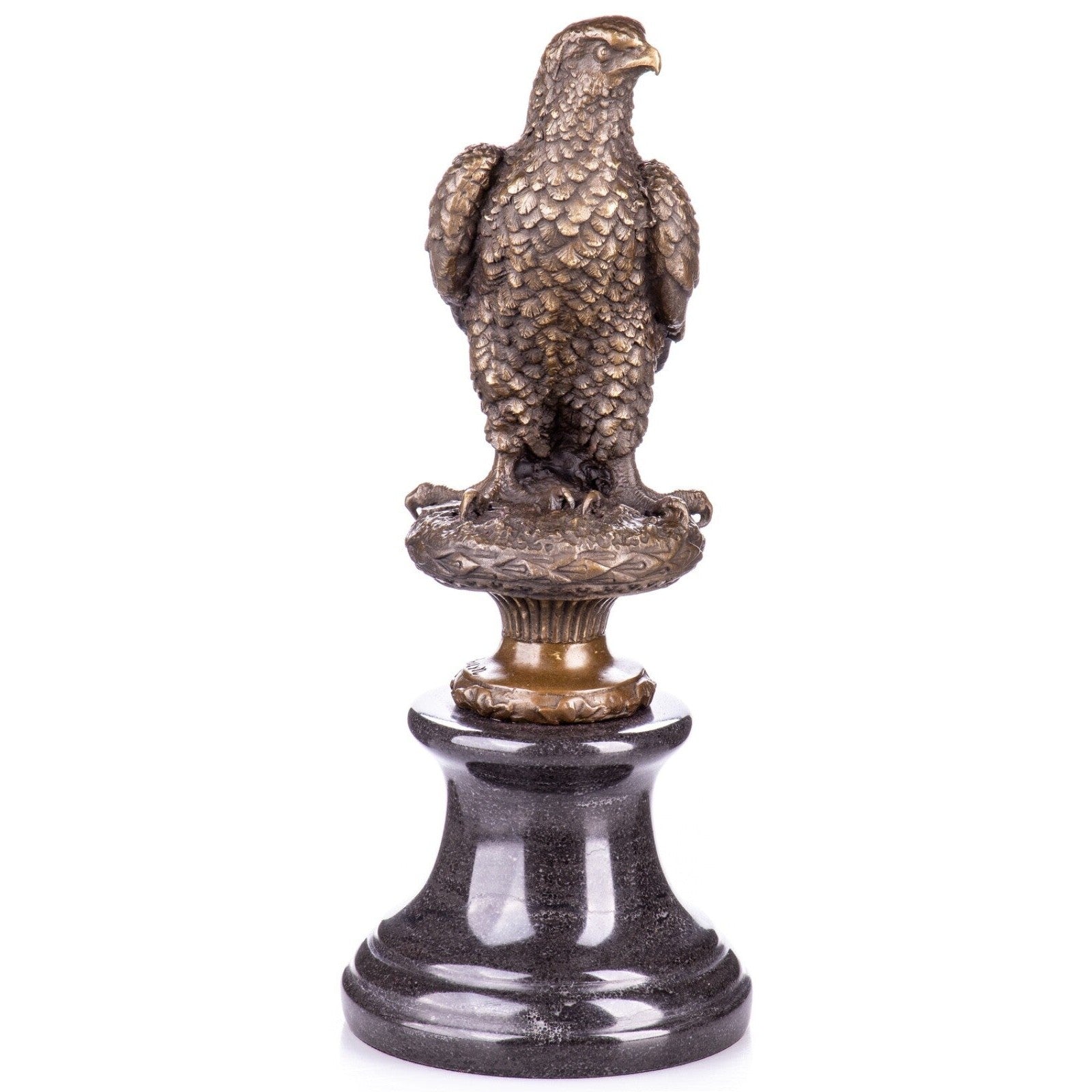 Majestic Bronze Eagle on Marble Pedestal | Animal Sculptures