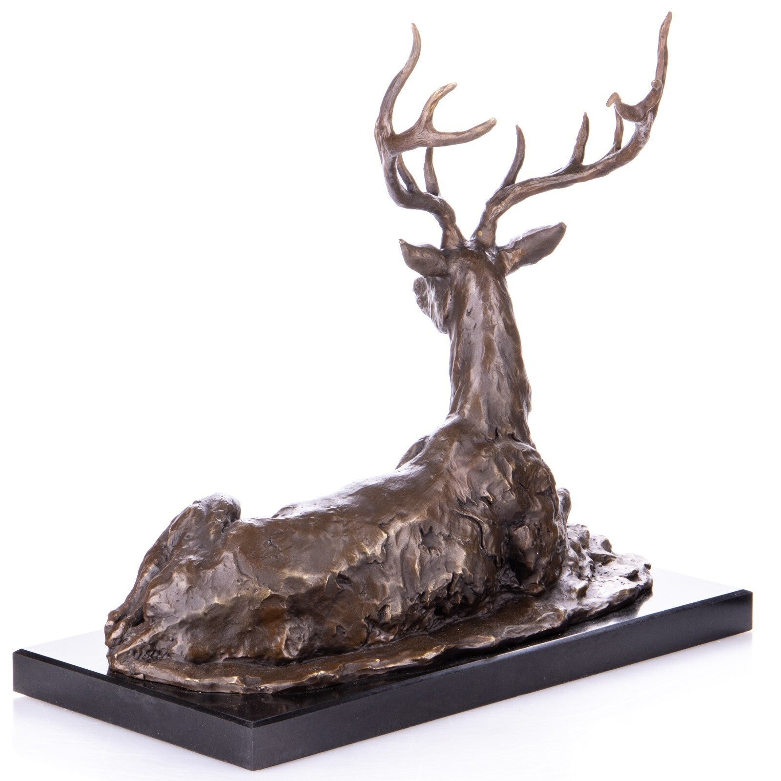 Majestic Resting Stag Bronze Sculpture | Animal Sculptures