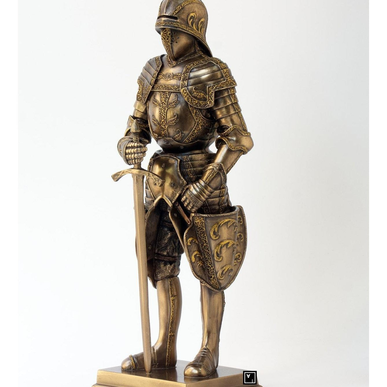 Medieval Knight with Sword Statue. Medieval Sculpture. Medieval Decor