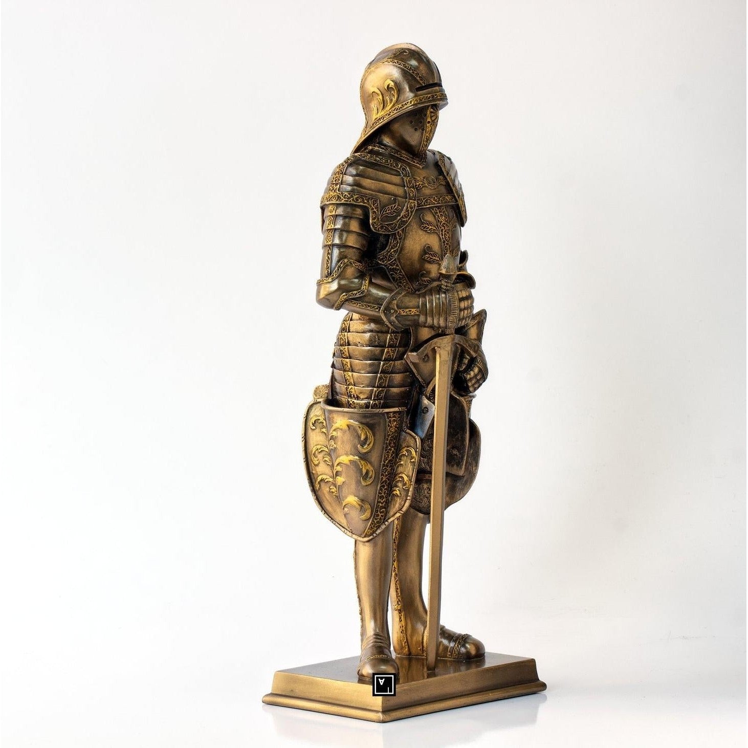 Medieval Knight with Sword Statue. Medieval Sculpture. Medieval Decor