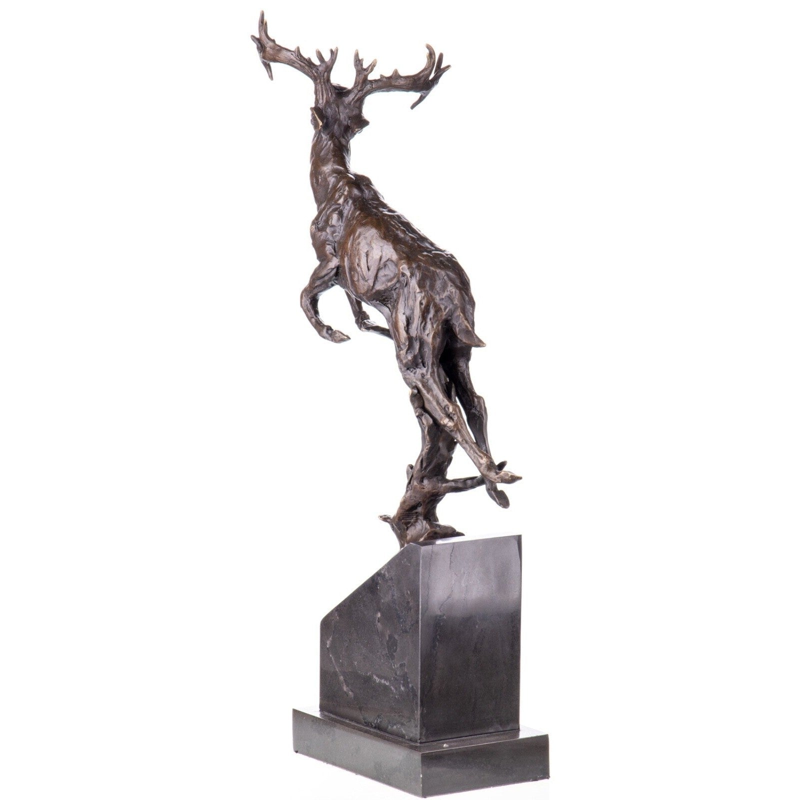 Modern Bronze Sculpture of a Leaping Stag | Animal Sculptures