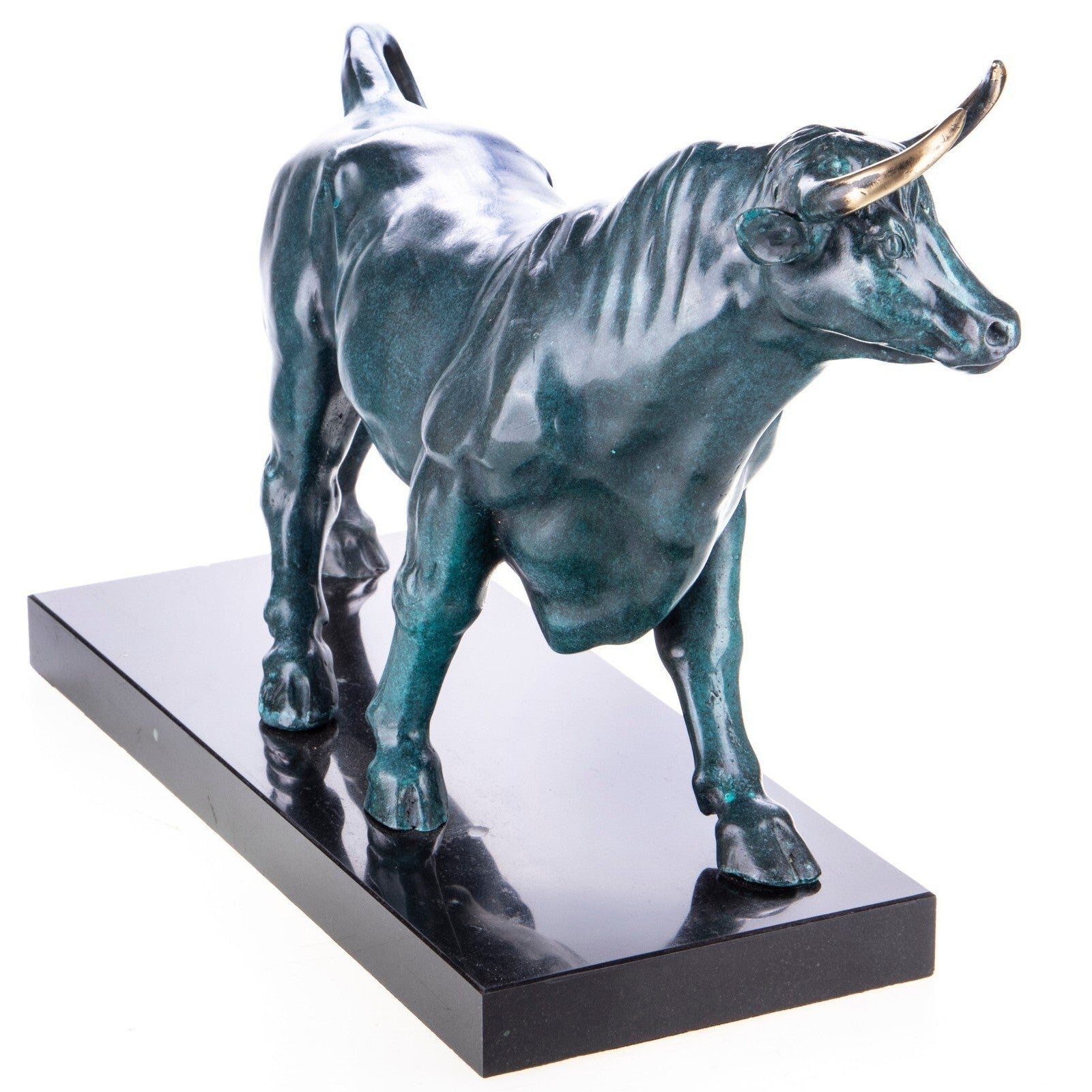 Modern Patina Bronze Bull Sculpture | Animal Sculptures