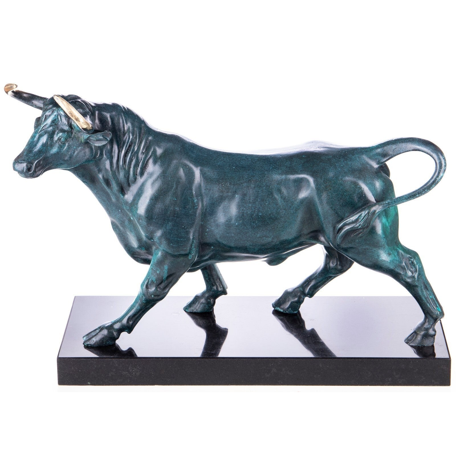 Modern Patina Bronze Bull Sculpture | Animal Sculptures