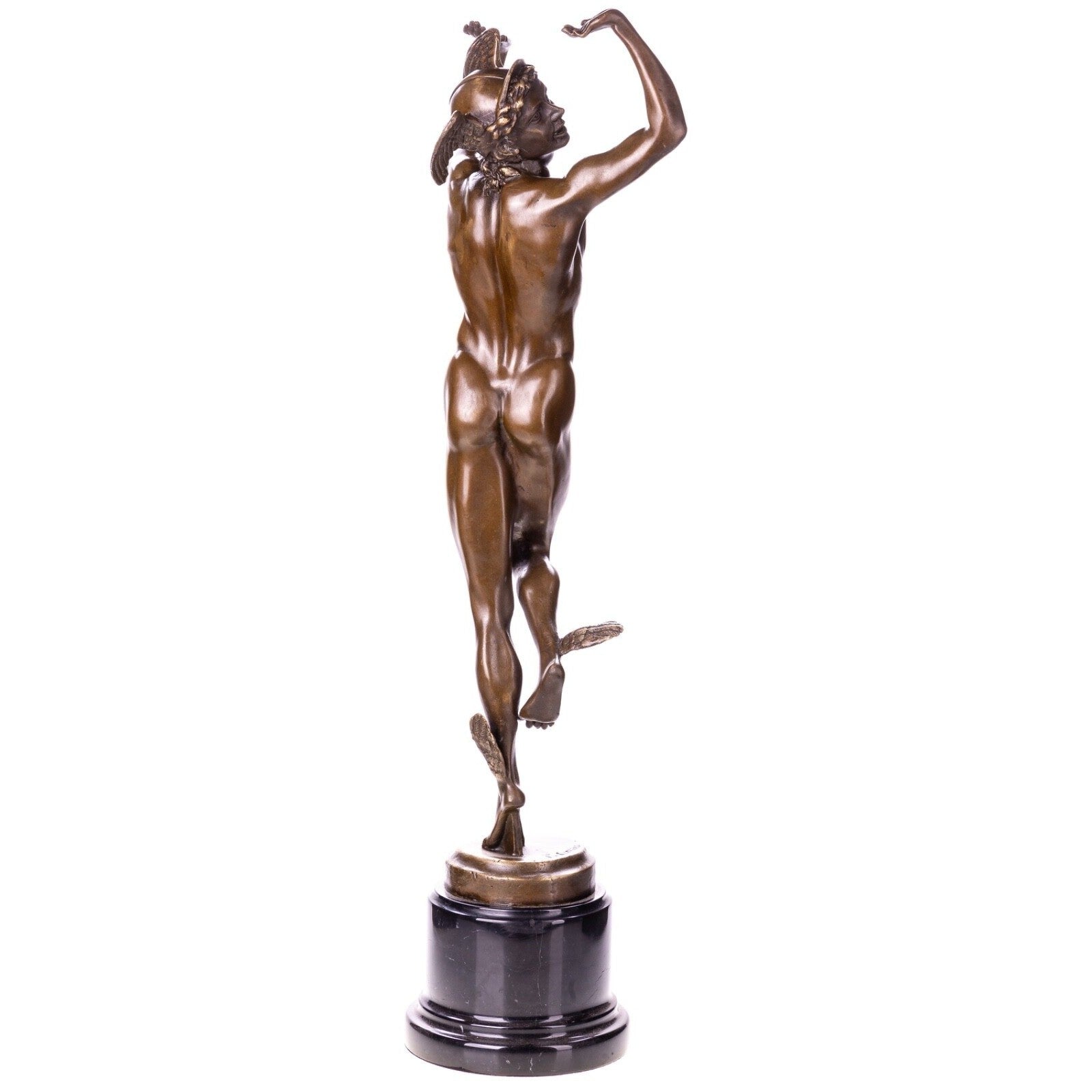 Mythological Bronze Statue of Hermes – After B. Cellini – Winged