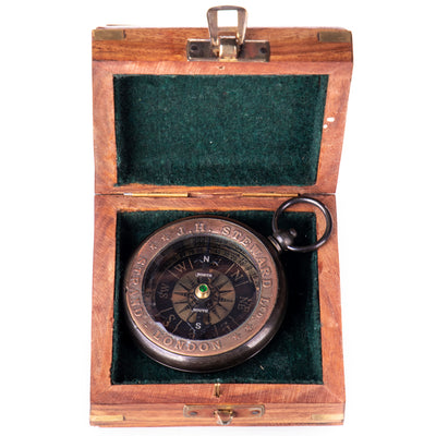 Vintage Brass Compass Box | Handcrafted Brass Decor