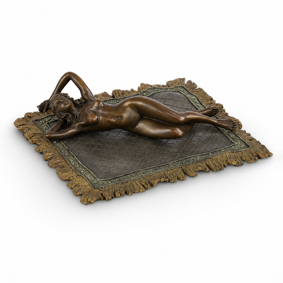 Female Nude on Carpet | Handcrafted Bronze Decor | Unique Home Accent