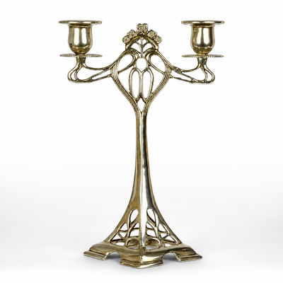 Two Light Bronze Candelabrum - Silver Plated | Handcrafted Bronze