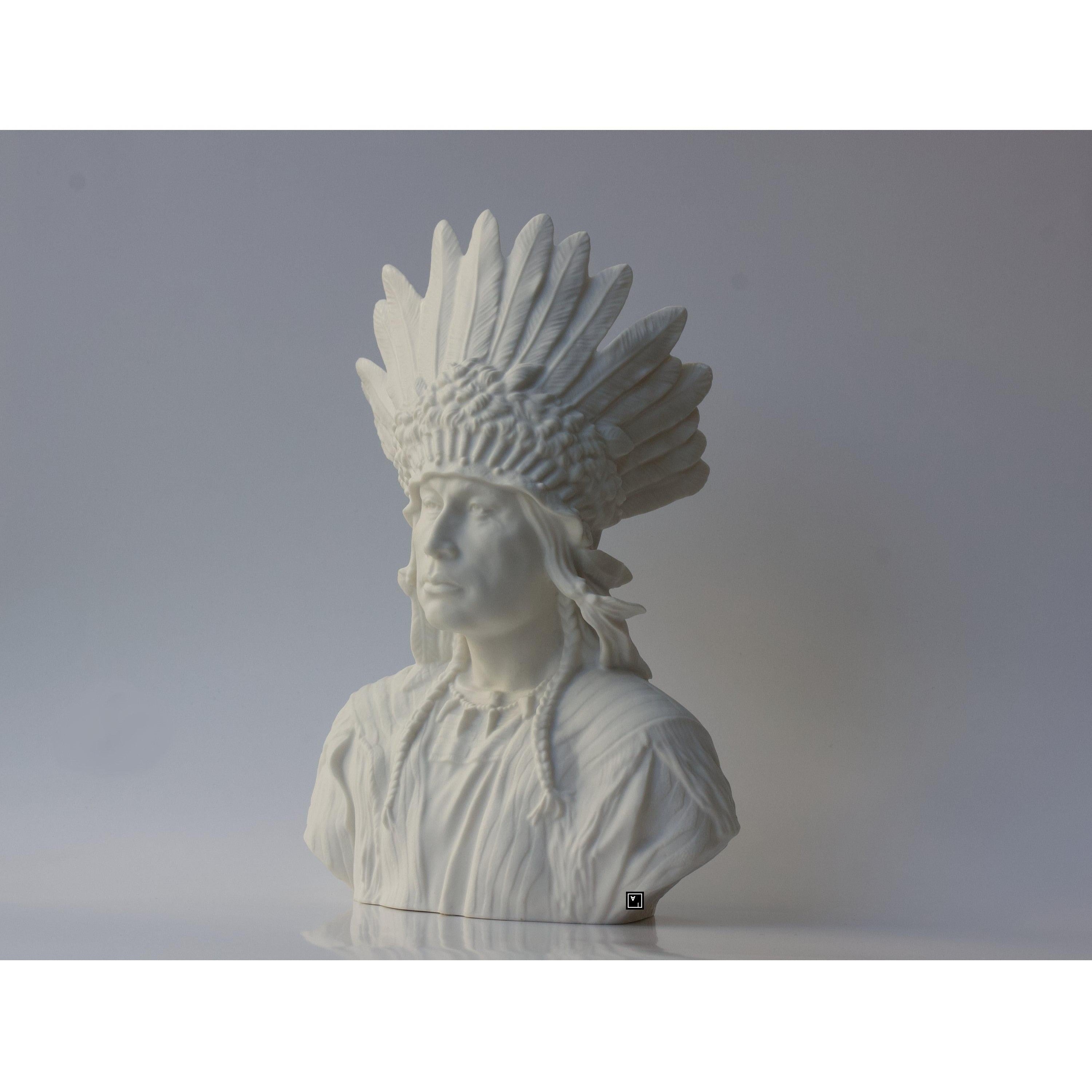 Native Indian Chef Porcelain Bust | Busts | Home Decor | Handcrafted