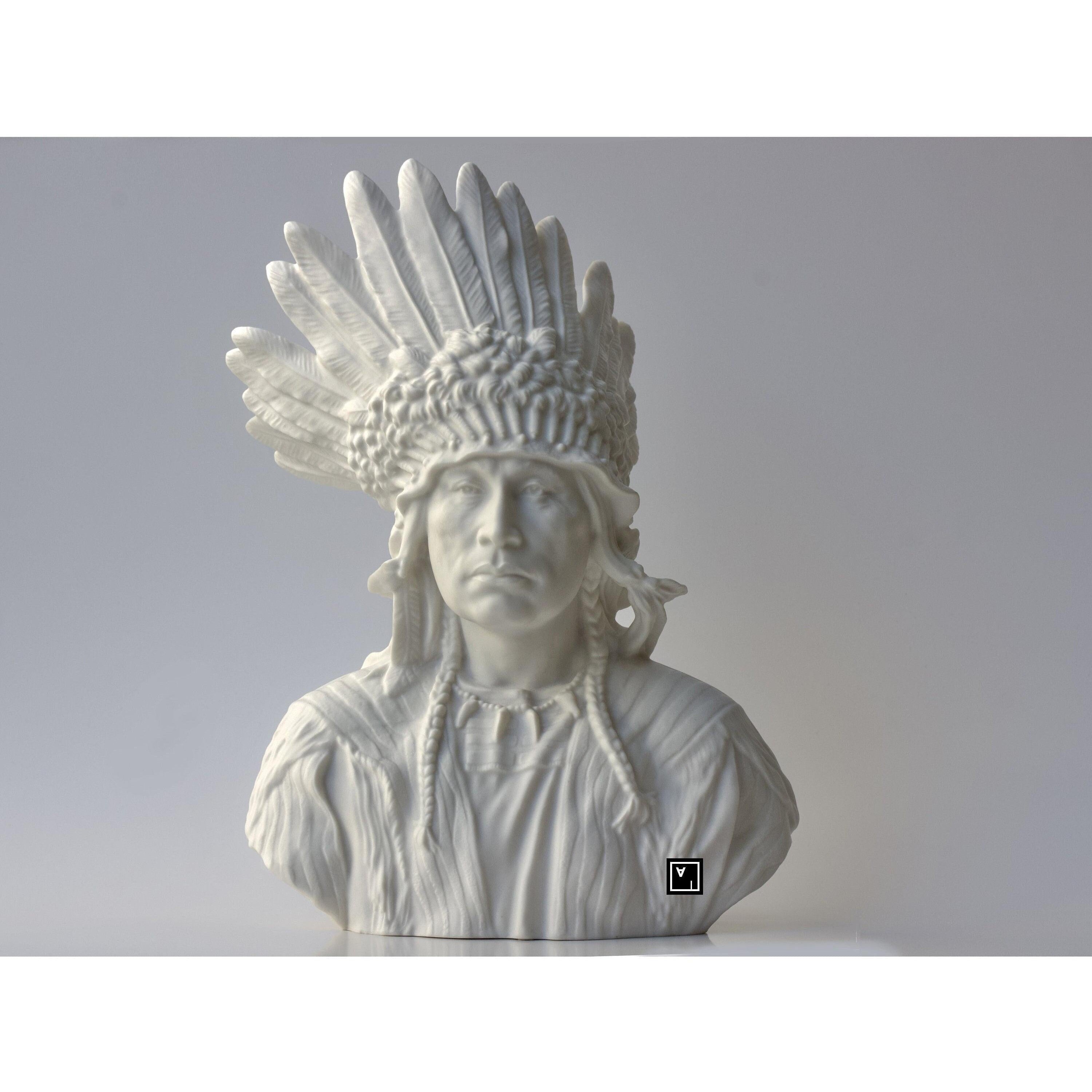 Native Indian Chef Porcelain Bust | Busts | Home Decor | Handcrafted