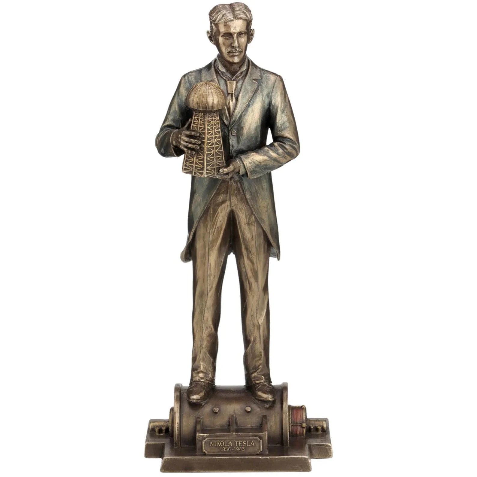 Nikola Tesla Holding a Model Of Wardenclyffe Tower. Nikola Tesla