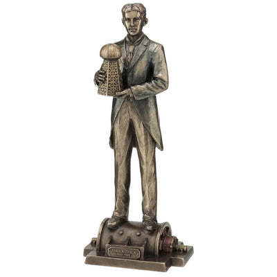 Nikola Tesla Holding a Model Of Wardenclyffe Tower. Nikola Tesla