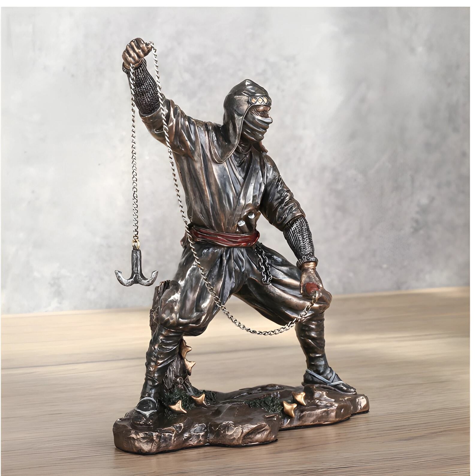 Ninja Wielding Grappling Hook Statue | Figurines & Statues