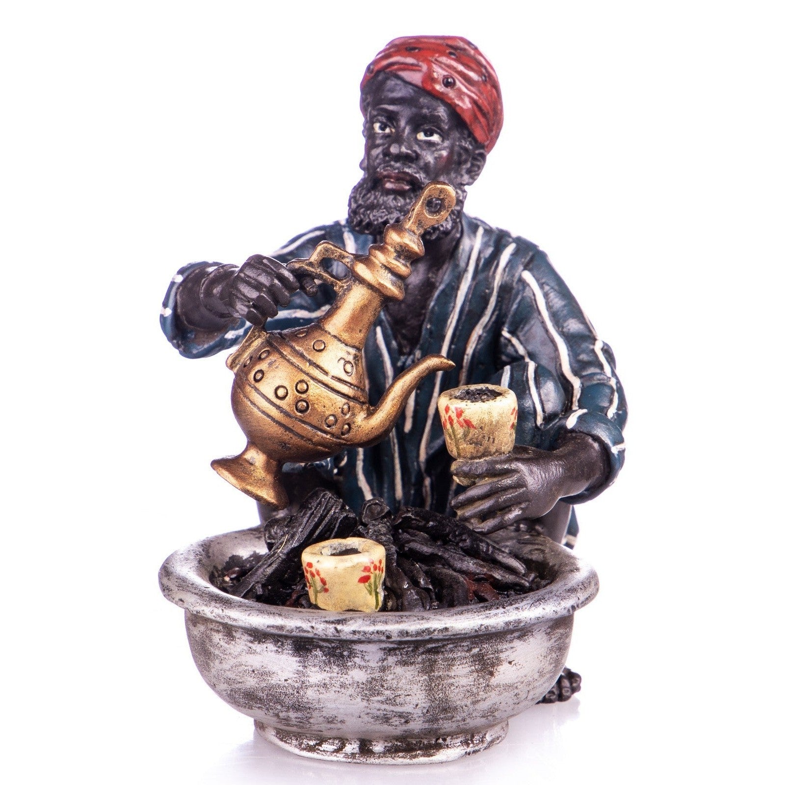 Oriental Figurine of a Hookah Server with Traditional Attire