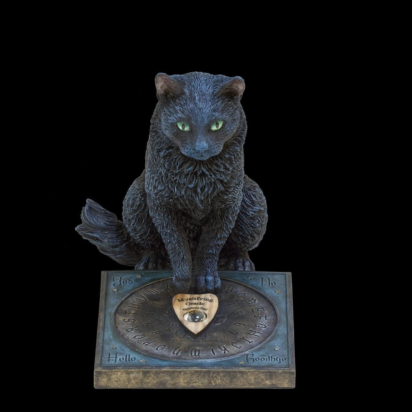 Oujia Board with Black Cat | Animal Sculptures | Home Decor