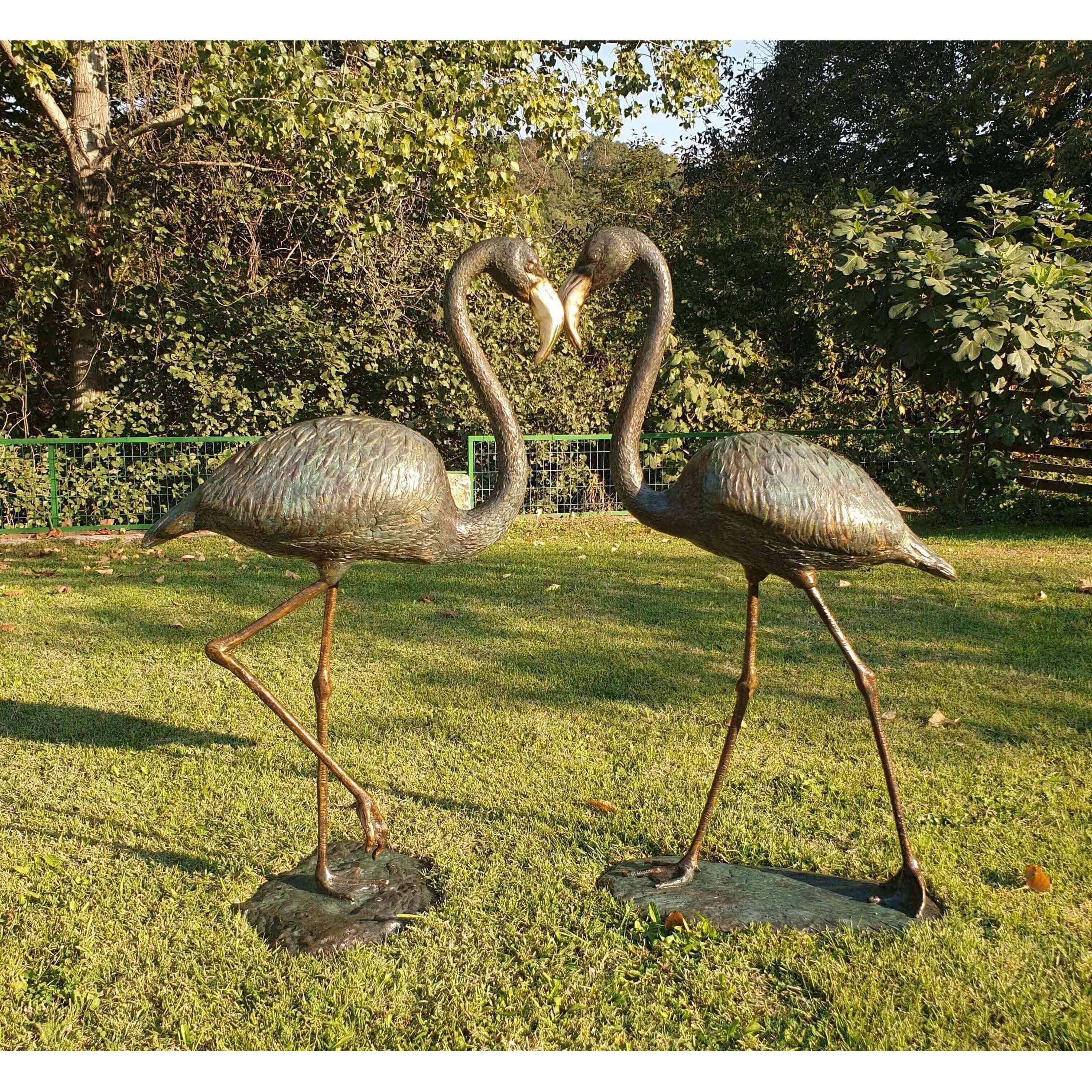Pair of Bronze Flamingo | Animal Sculptures | Home Decor