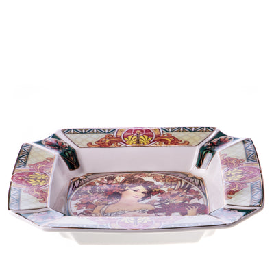 Ceramic ashtray with Art Nouveau motif | Handcrafted Ceramic Decor