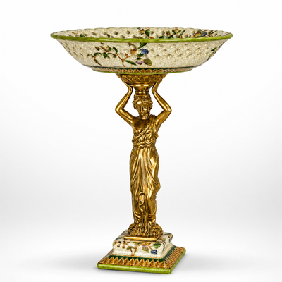 Classical Caryatid Bowl | Handcrafted Bronze Decor
