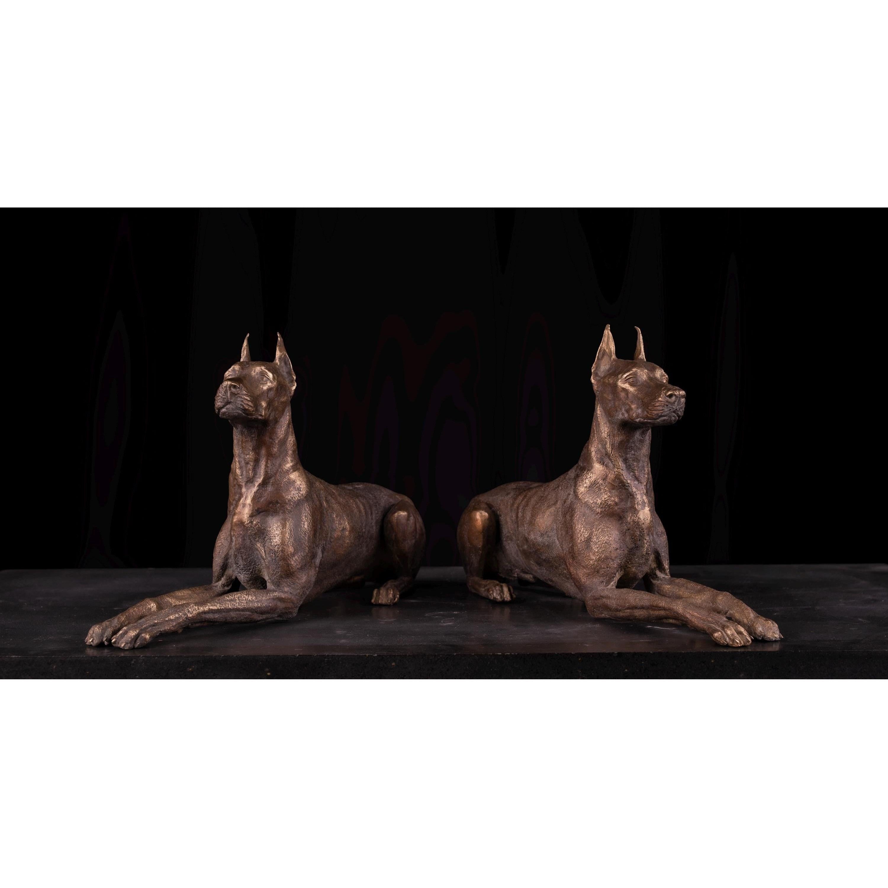 Pair of Bronze Doberman | Curios & Collectibles | Home Decor