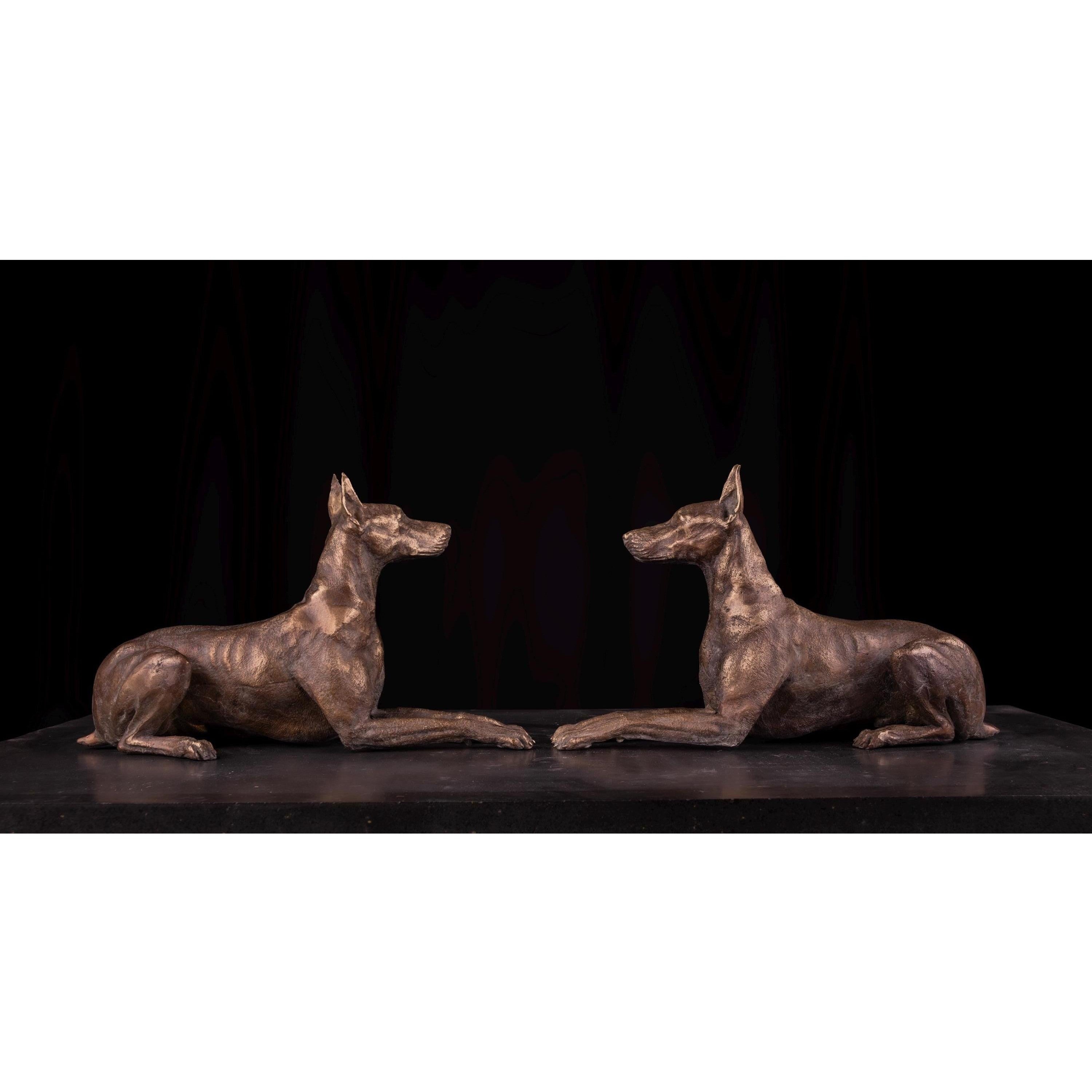 Pair of Bronze Doberman | Curios & Collectibles | Home Decor