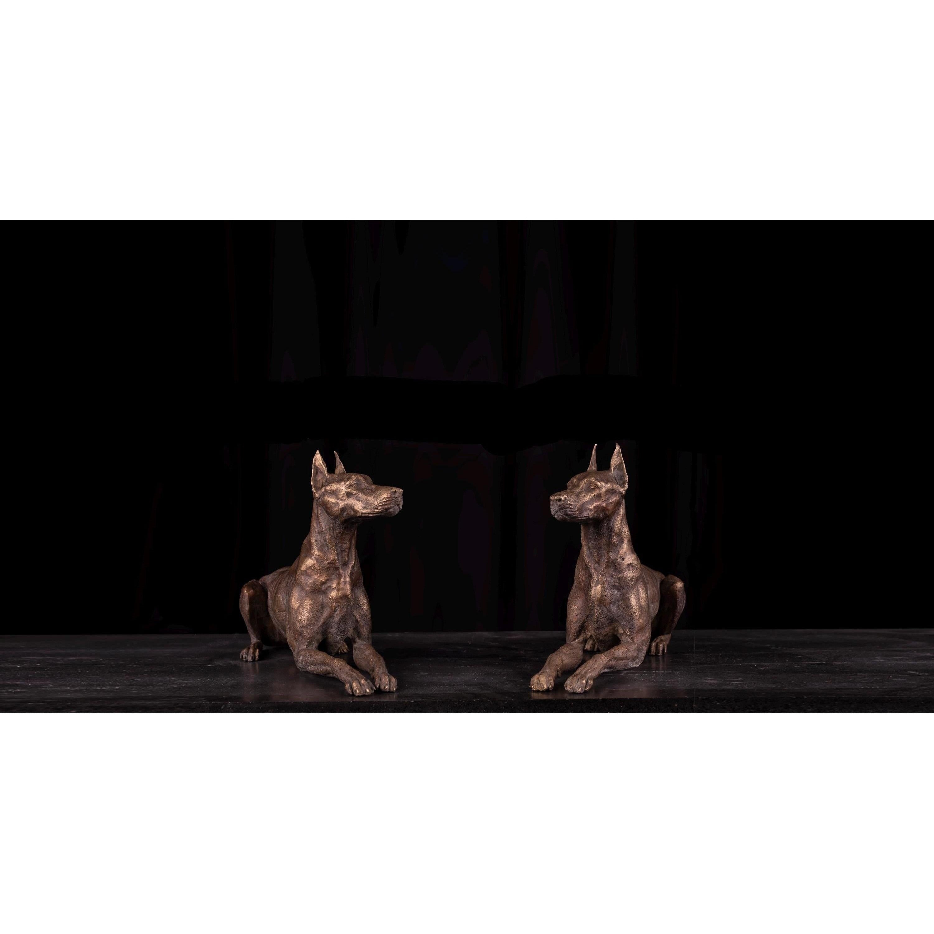 Pair of Bronze Doberman | Curios & Collectibles | Home Decor