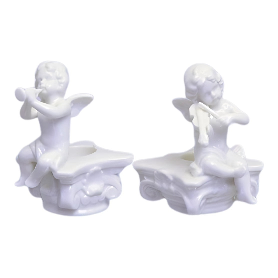 Pair of Porcelain Angel Candle Holders | Lighting | Home Decor