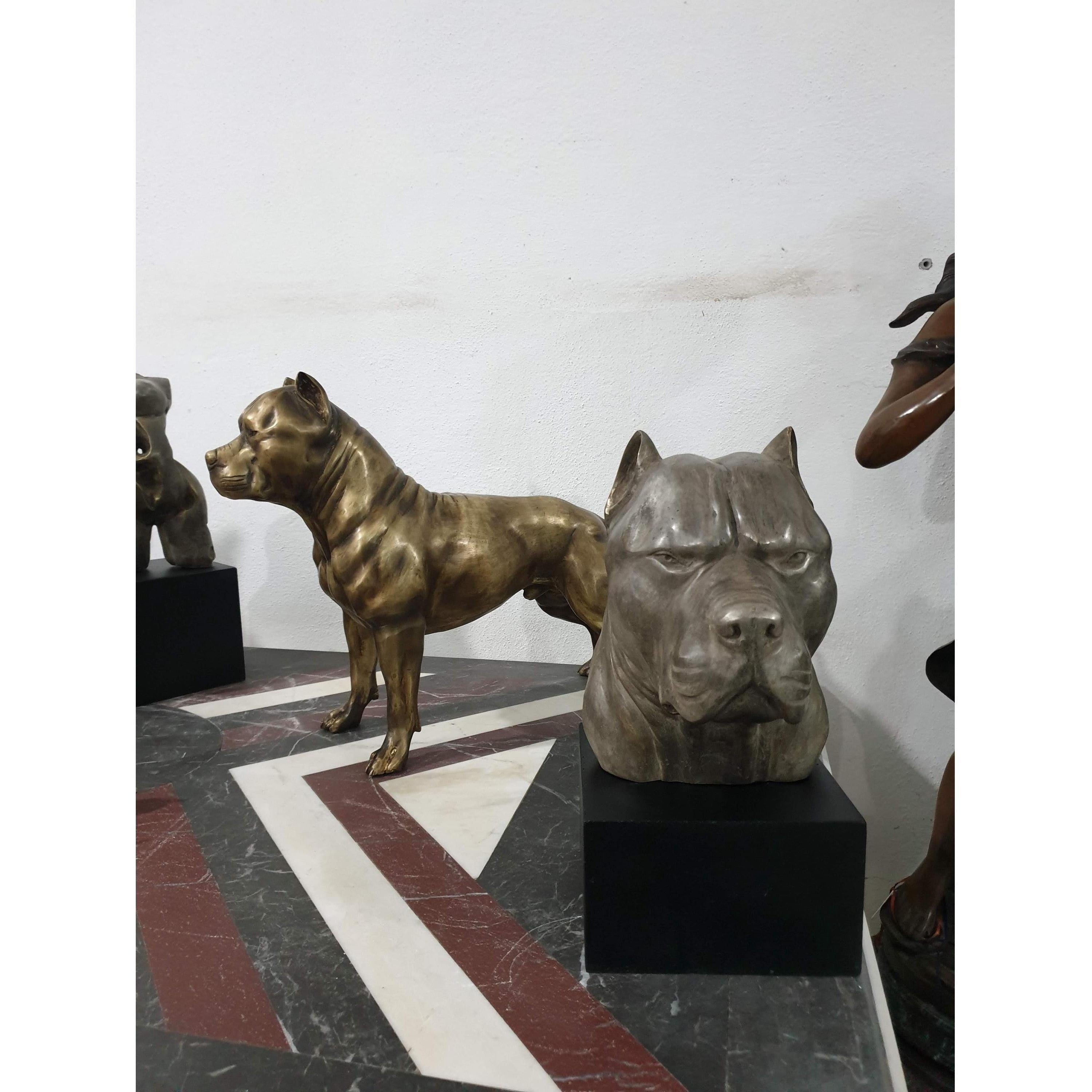 Pitbull Bust with Marble Base | Busts | Home Decor | Handcrafted