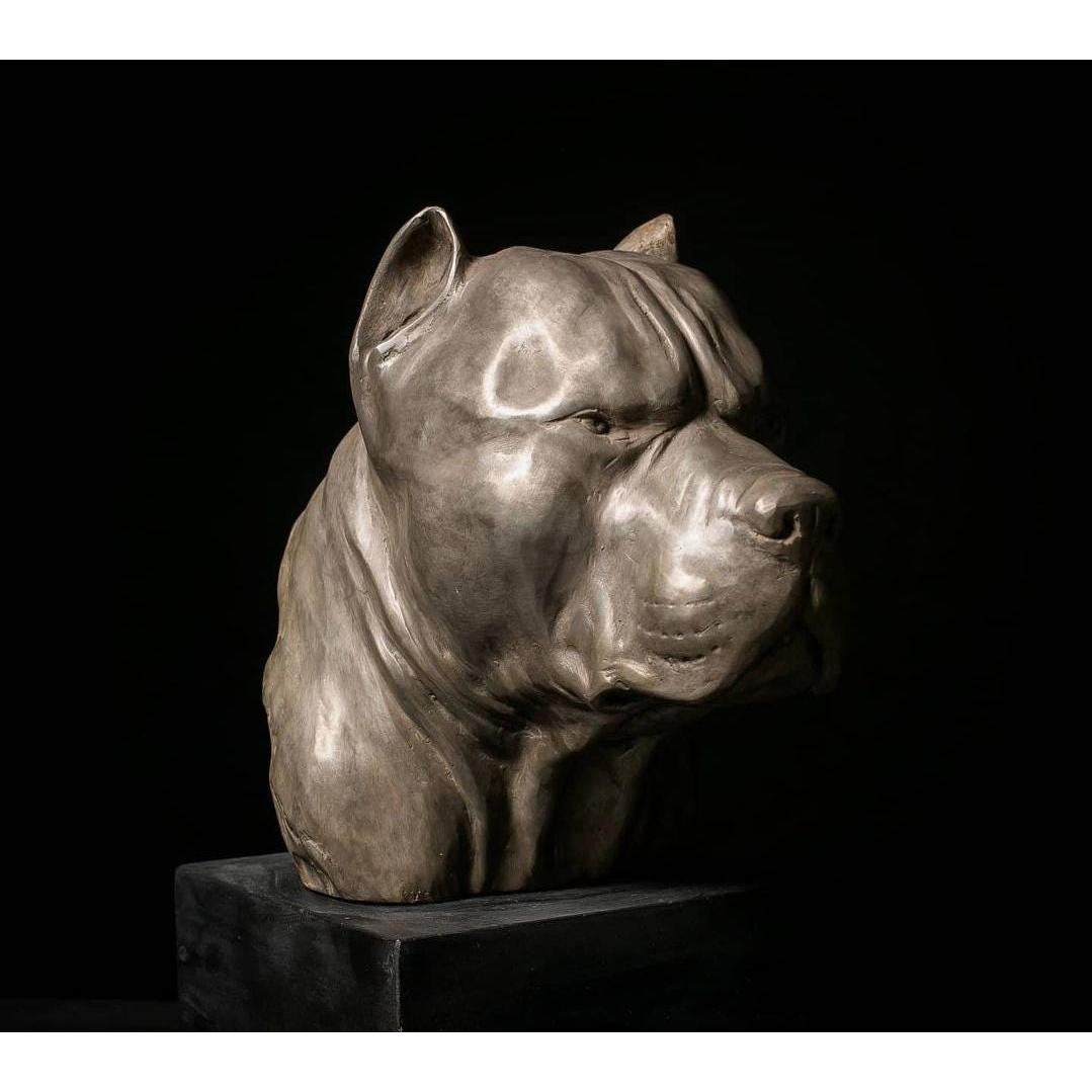 Pitbull Bust with Marble Base | Busts | Home Decor | Handcrafted