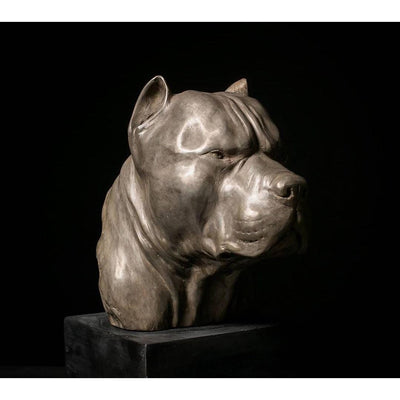 Pitbull Bust with Marble Base | Busts | Home Decor | Handcrafted