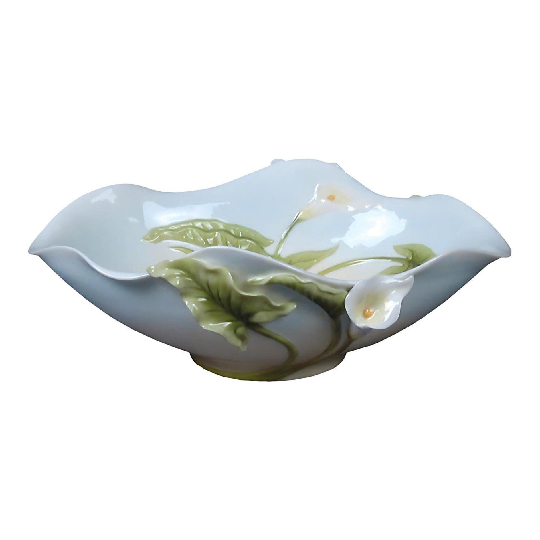 Porcelain Bowl with Lilly Flower decor | Vases & Bowls | Home Decor