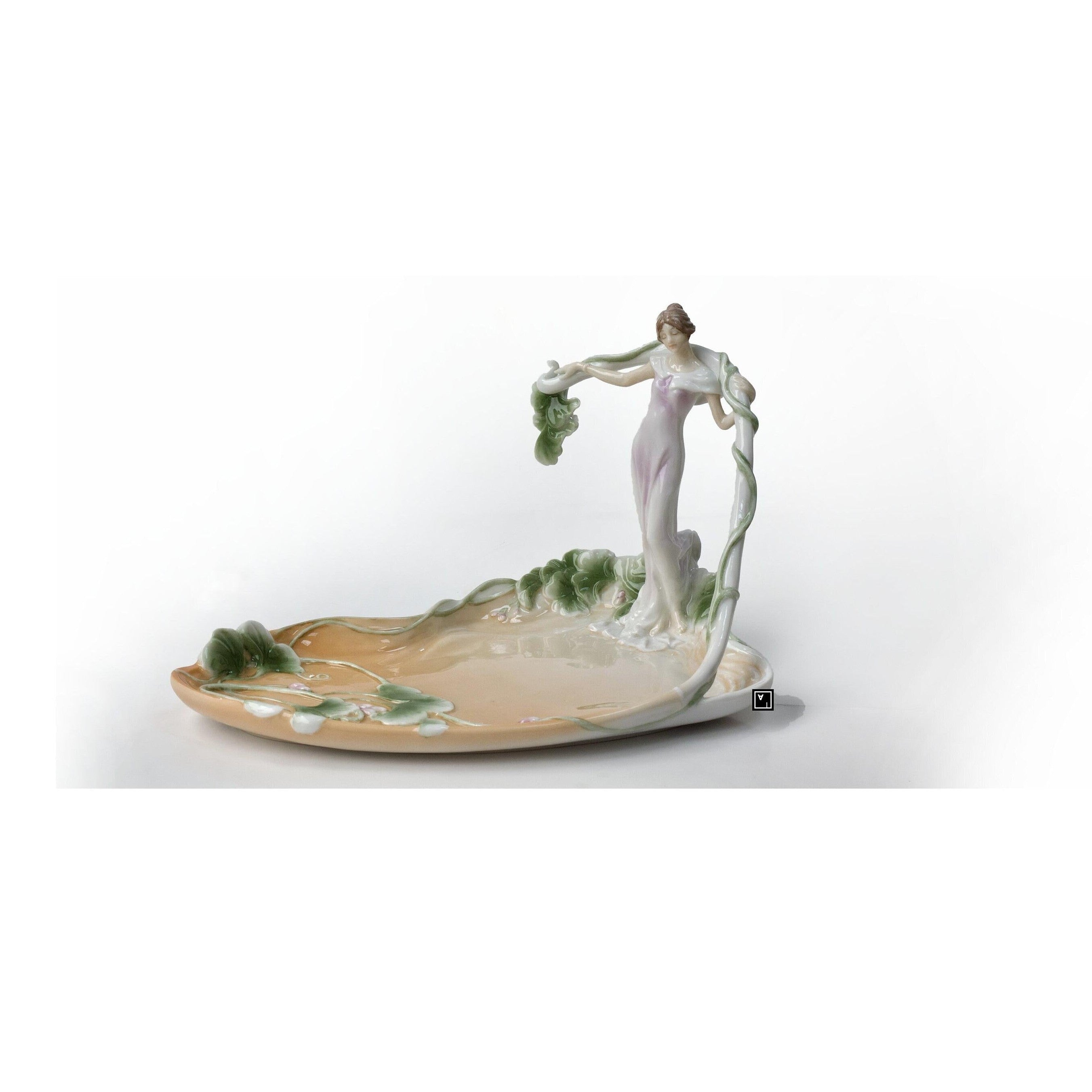 Porcelain Bowl with standing Woman | Vases & Bowls | Home Decor