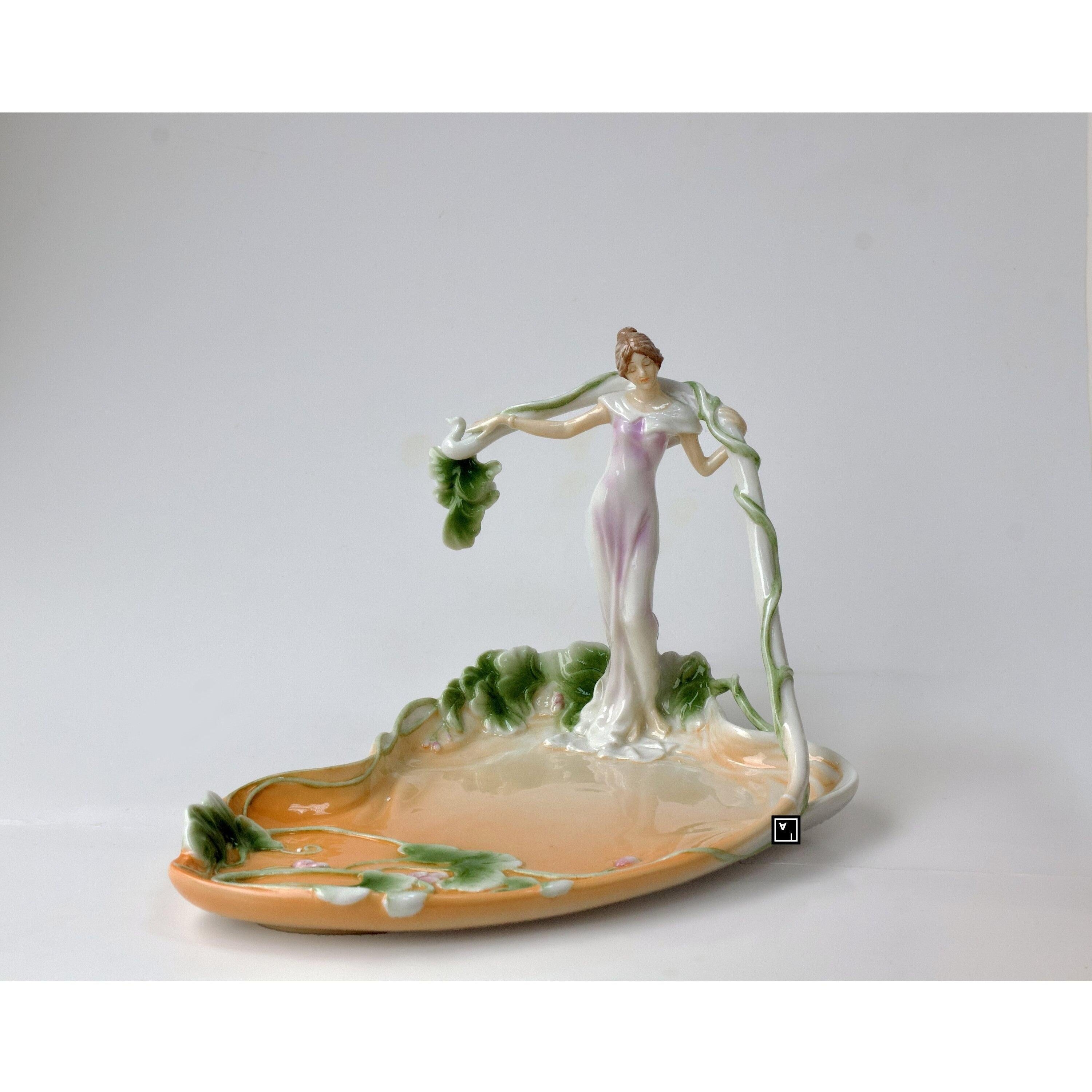Porcelain Bowl with standing Woman | Vases & Bowls | Home Decor