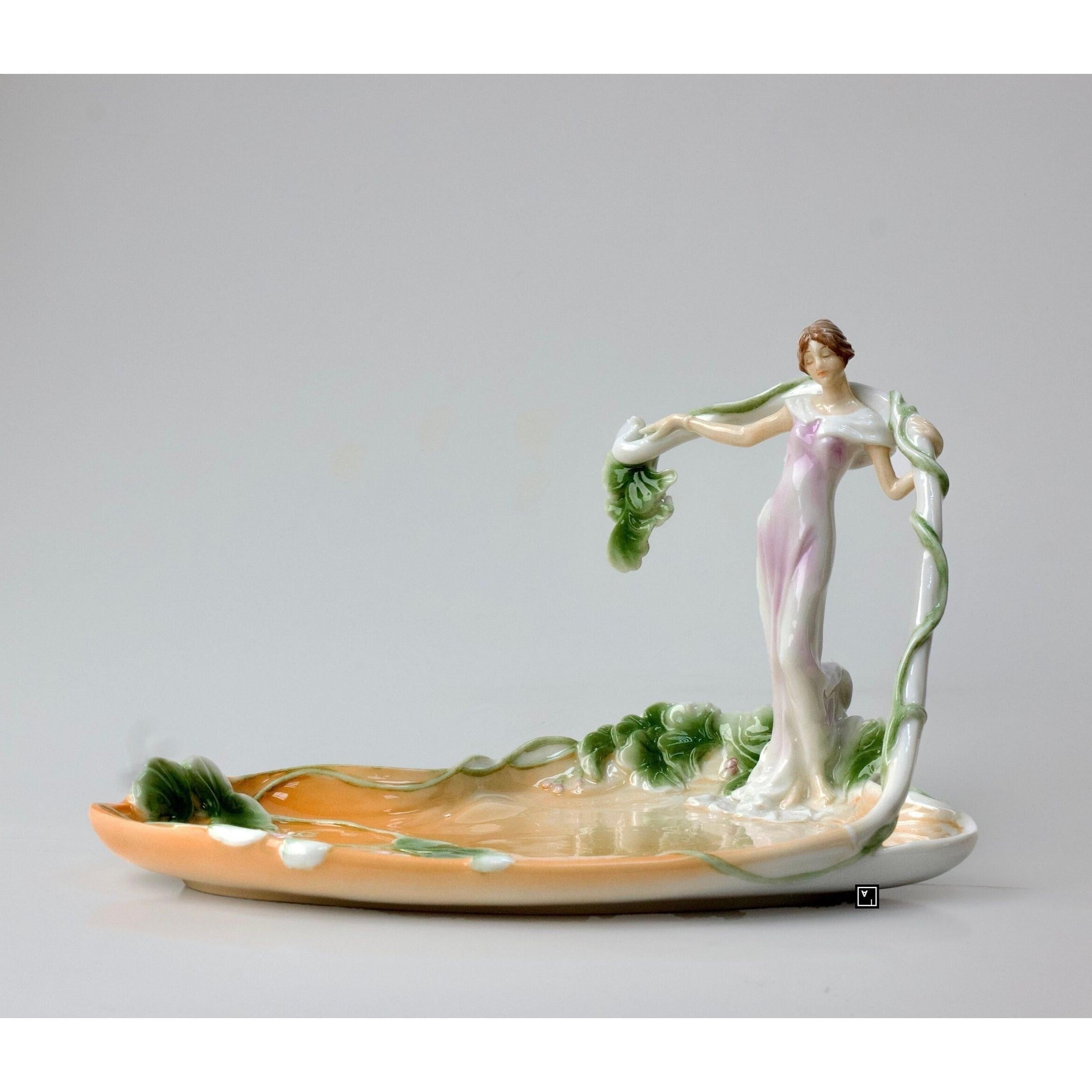 Porcelain Bowl with standing Woman | Vases & Bowls | Home Decor