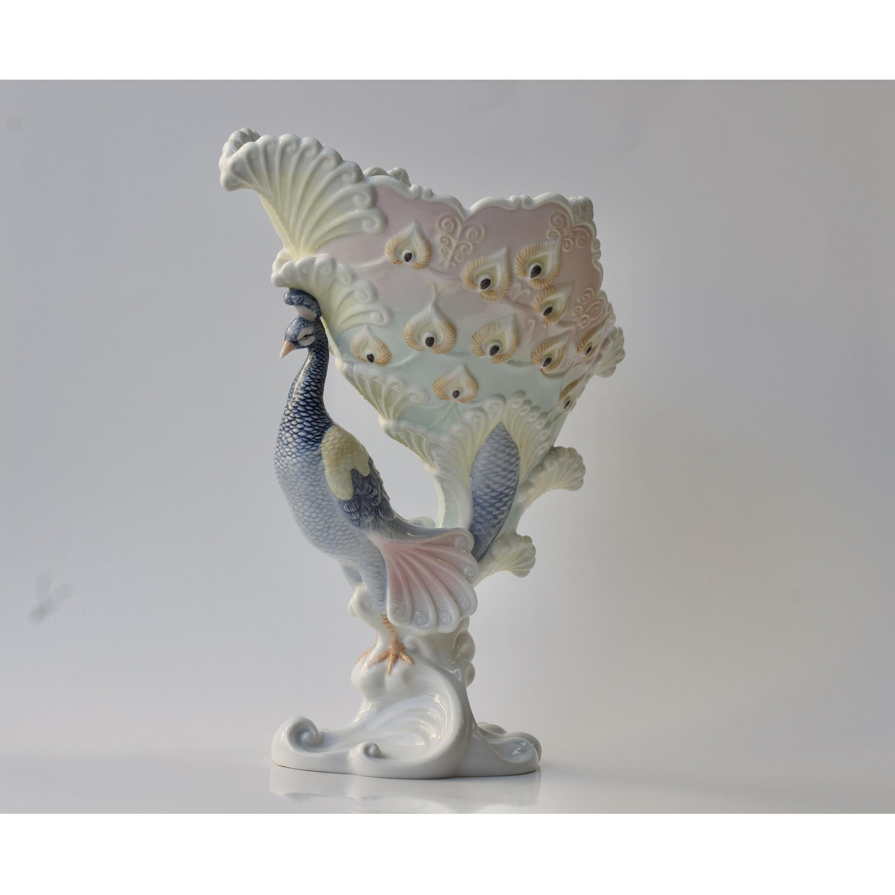 Porcelain Peacock Bowl | Vases & Bowls | Home Decor | Handcrafted