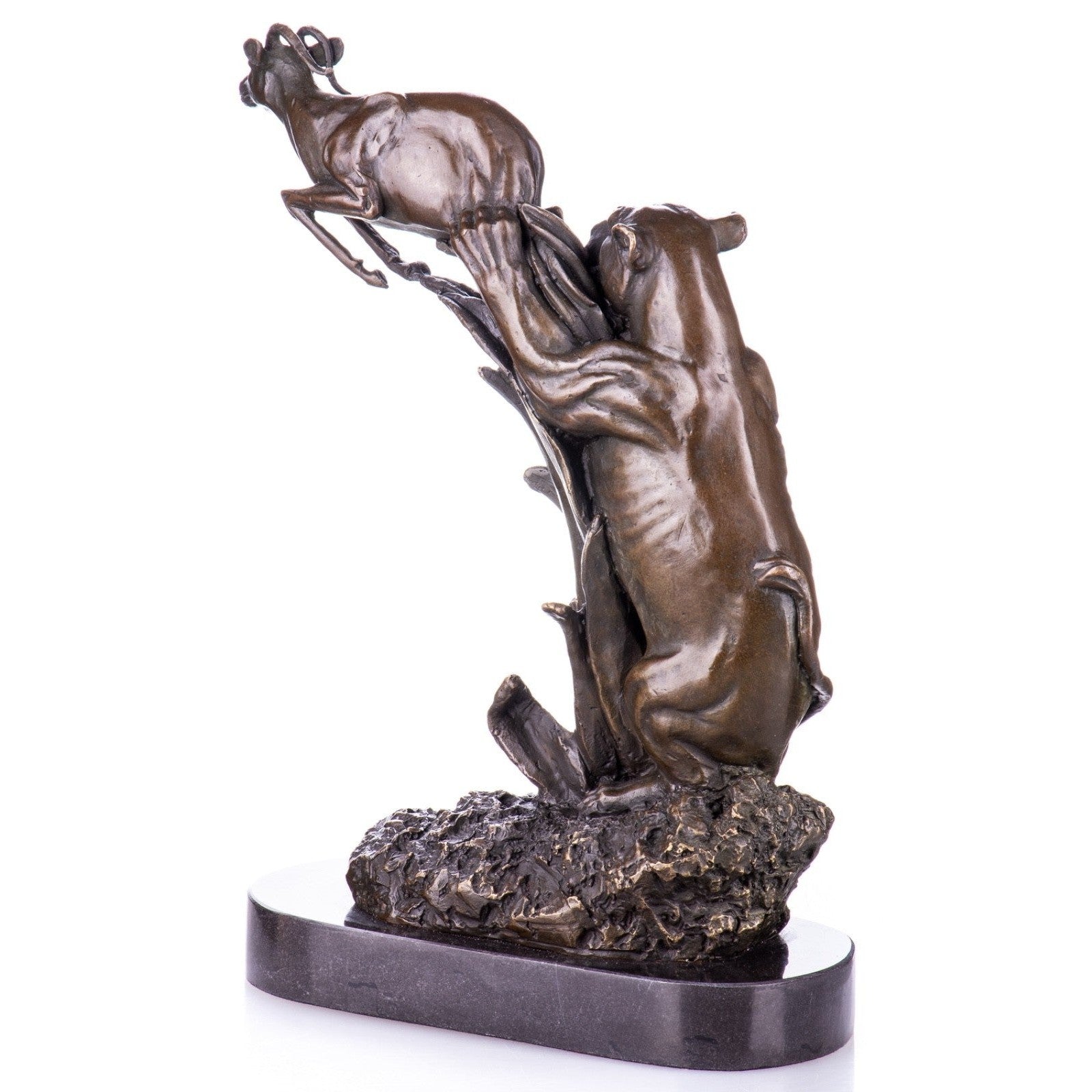 Predator and Prey in Motion Bronze Sculpture | Curios & Collectibles