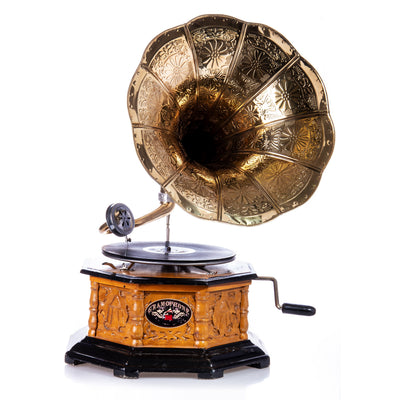 Gramophone with mechanical motor | Handcrafted Brass Decor