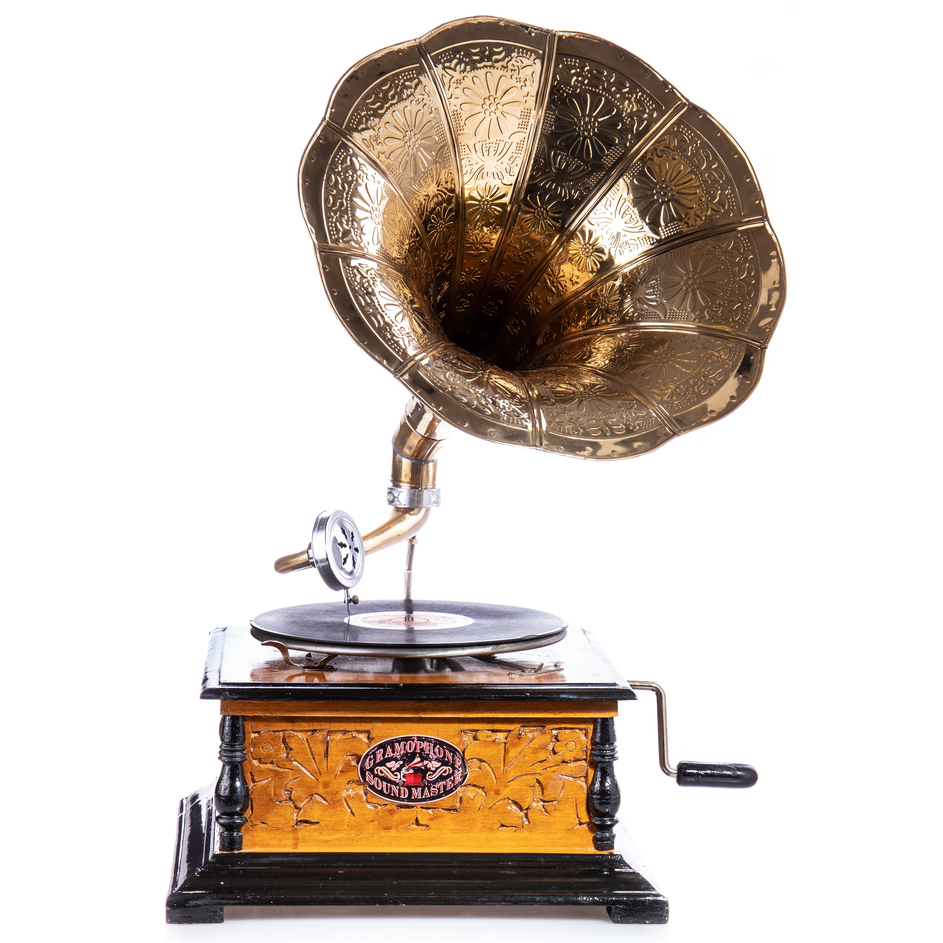 Vintage Style Gramophone with Mechanical Motor – Decorative Horn – view 1